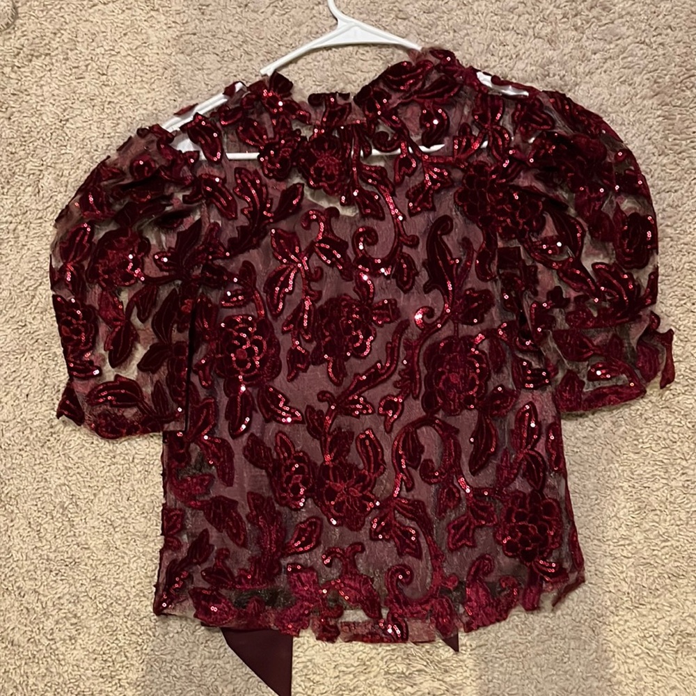 Anthropologie blouse with sequins xxs